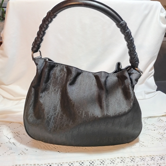 CHRISTIAN DIOR Black Canvas LOGO Bag - Picture 6 of 15
